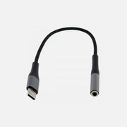 KLGO AUX-6 3.5mm AUX Female to Type-C Male Headphone Adapter, Nylon Braided, Black