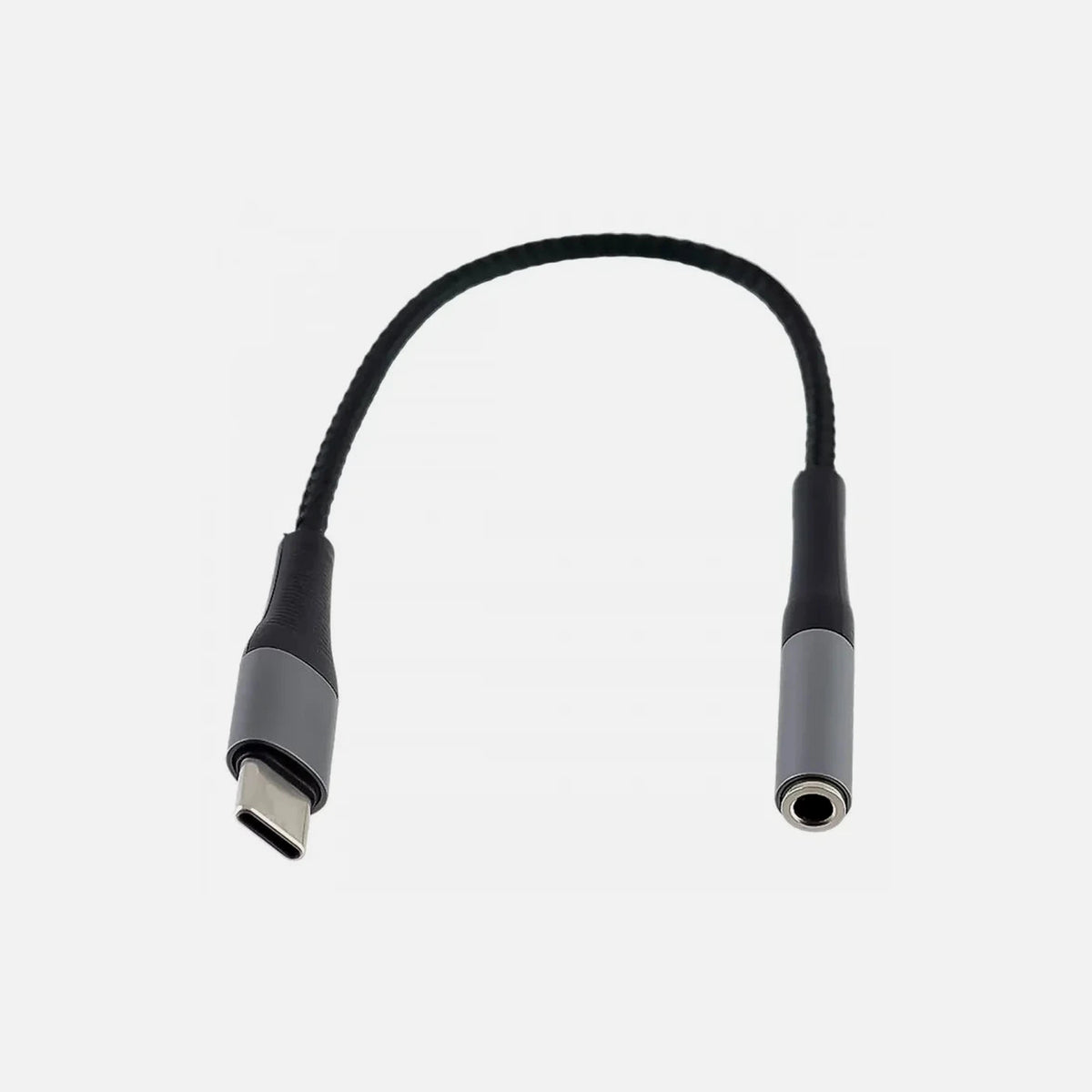 KLGO AUX-6 3.5mm AUX Female to Type-C Male Headphone Adapter, Nylon Braided, Black