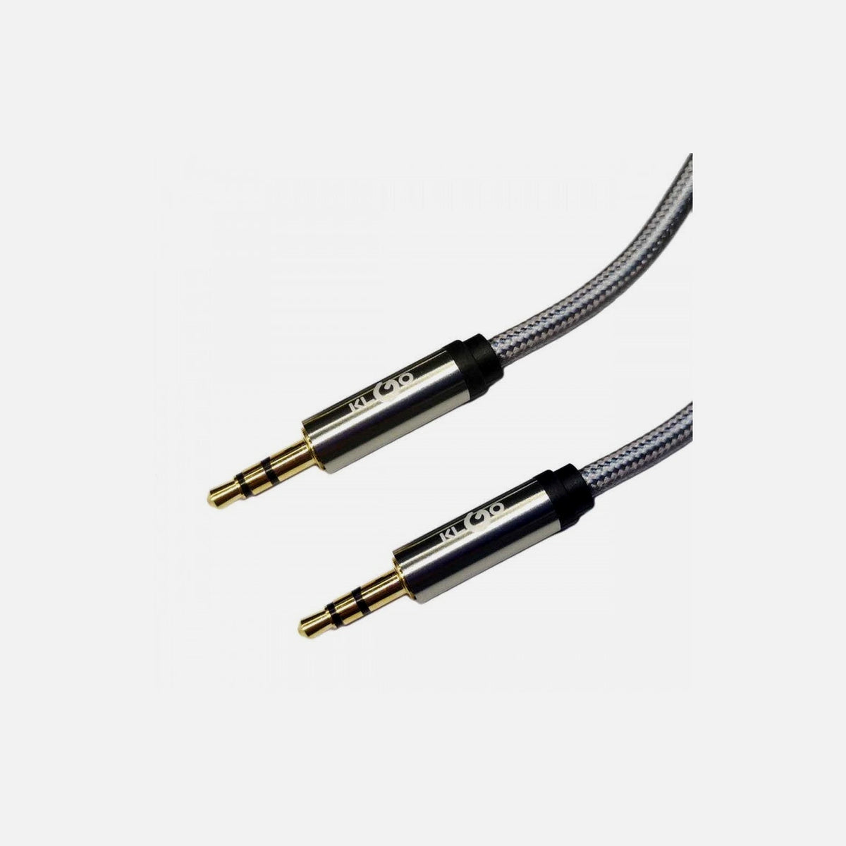 KLGO AUX-1 3.5mm AUX Audio Cable 1m Nylon Braided, Silver