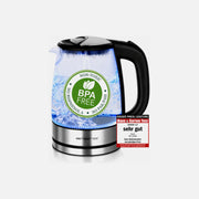Emerio Glass Kettle 1.7L – Borosilicate Glass, LED-lit Body, Stainless Steel Base