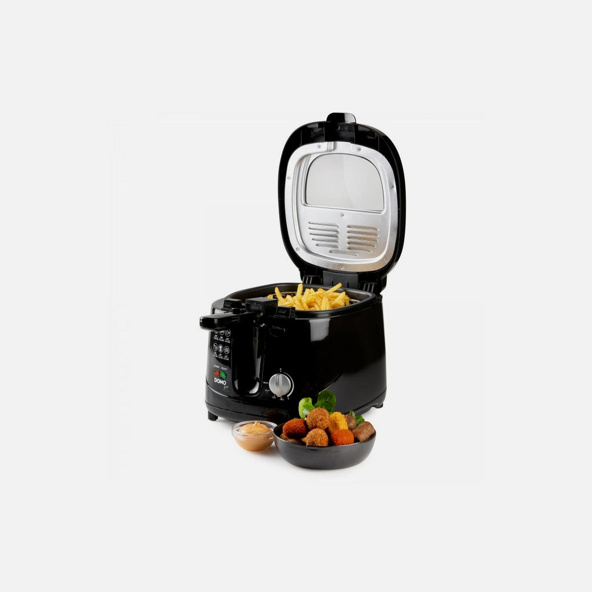 DOMO Deep Fryer B-Smart 2.5L 1800W – Viewing Window, Odour Filter, Cool-Touch, Black
