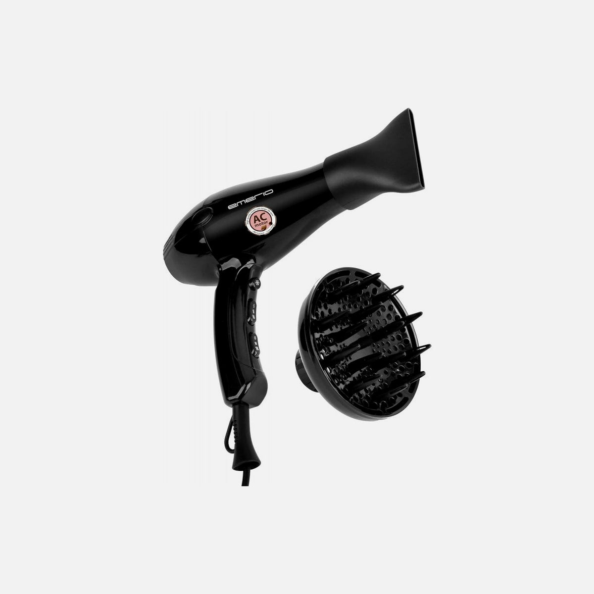 Emerio Hair Dryer 2200W AC – Ionic, 3 Heat / 2 Speed, Cool Shot, Concentrator + Diffuser