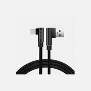 Swissten Arcade 90° USB-C Cable 1.2m – Nylon Braided, Fast Charge, Black