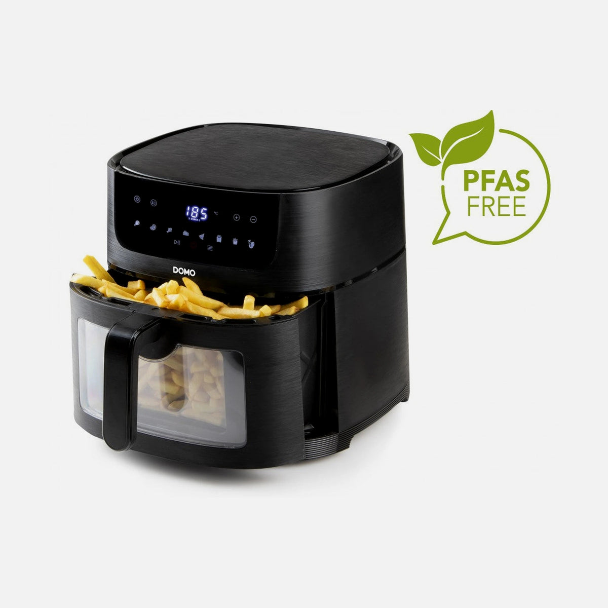 DOMO 8L Air Fryer XXL 1800W – Viewing Window, 220°C, 8 Presets, Touch Panel, PFAS-Free