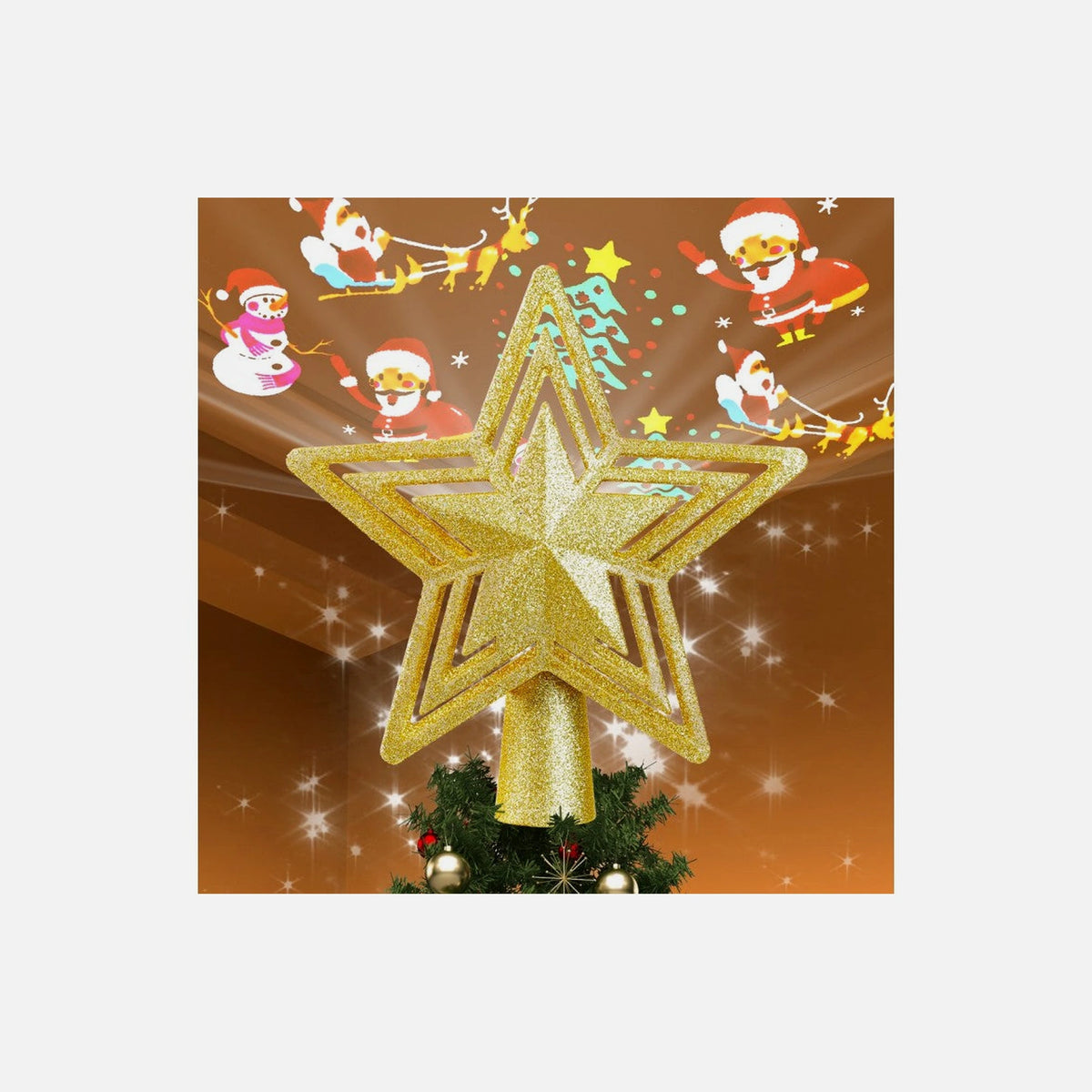 TaoTronics TT-CL041 Christmas Tree Topper Projector – Santa LED RGB, 180° Rotating
