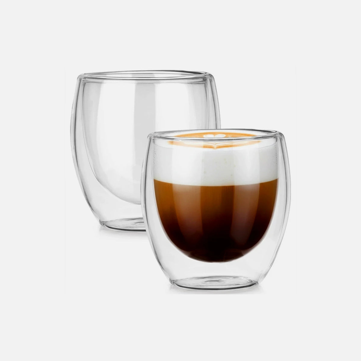 Vilde Premium Double-Walled Borosilicate Glass Espresso / Cappuccino Cups Set of 2 × 250ml