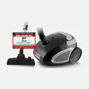 Emerio Vacuum Cleaner 800W with Bag, 2L Capacity, 80cm Telescopic Tube – Black / Grey
