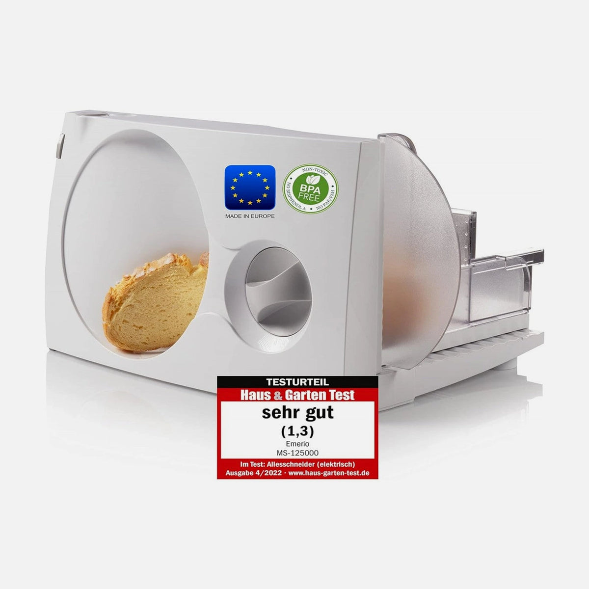Emerio All-Purpose Electric Slicer 100W Stainless Steel Adjustable 0-17mm BPA-Free Foldable