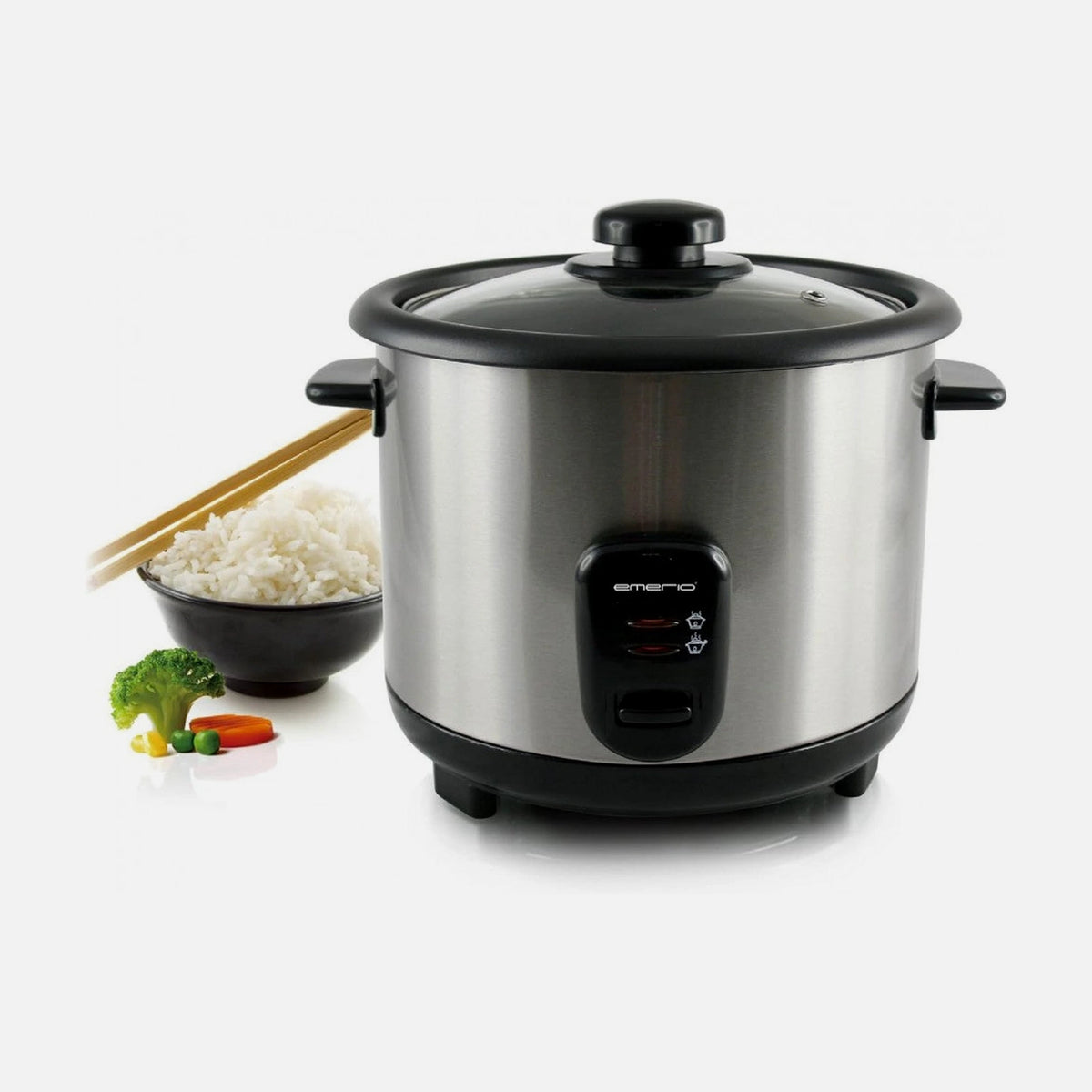 Emerio Rice Cooker 1.5L 400W with Removable Non-Stick Pot and Glass Lid