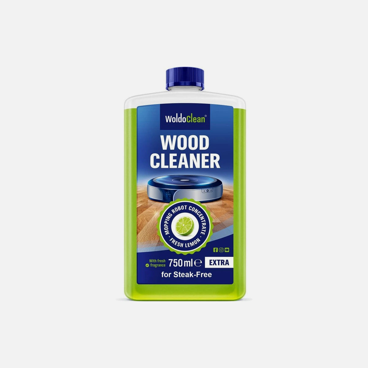 WoldoClean Wood Cleaner 750ml Concentrated Floor Detergent for Wood & Robot Mops – Lemongrass