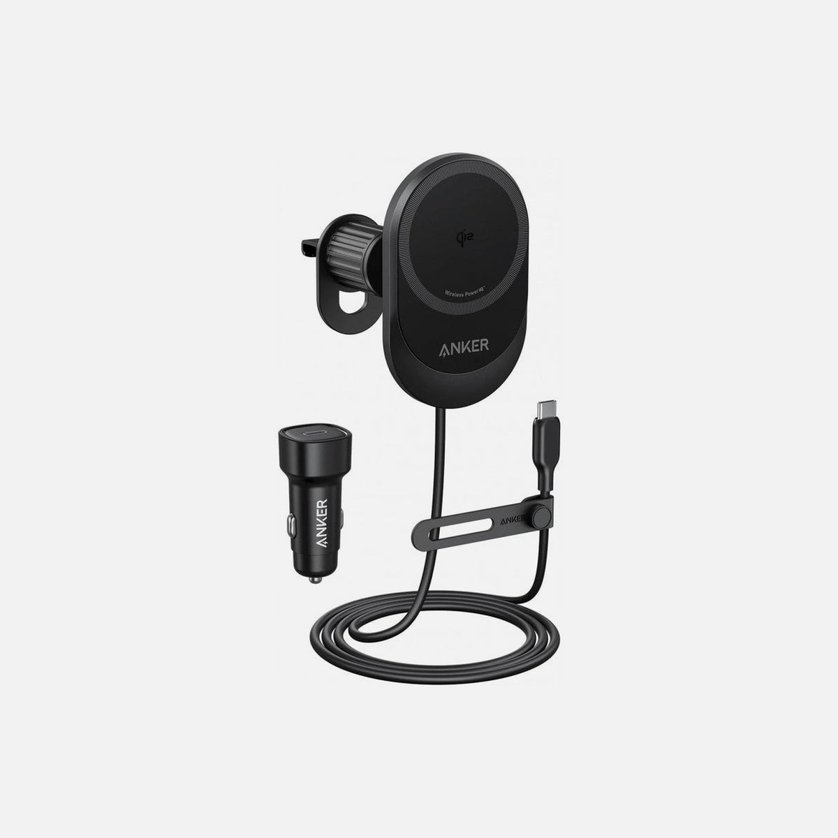 Anker MagSafe Wireless Magnetic Car Charger 15W for iPhone 14/15 with Vent Mount, USB-C Cable & 25W Adapter