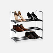Vilde 3-Tier Metal Shoe Rack 57×28×55cm – Black