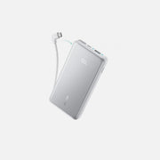 Anker Zolo Power Bank 10000mAh 22.5W with USB-A, USB-C & Built-in USB-C Cable – White