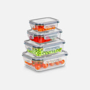 Vilde Premium Borosilicate Glass Food Containers Set of 4 with Airtight Lids – 370/640/1050/1520ml