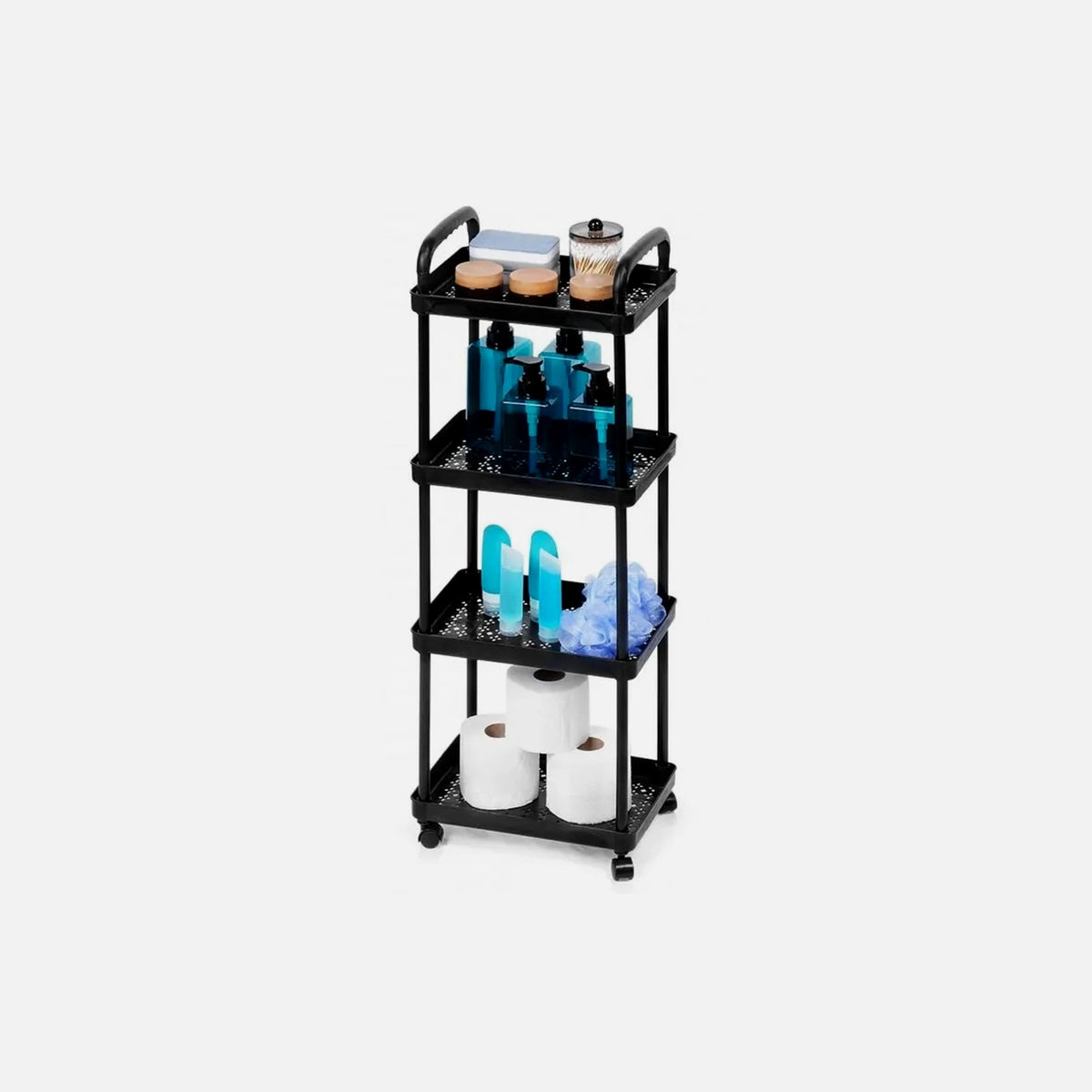 Vilde 4-Tier Storage Trolley Cart 86x30x21cm with Wheels – Black