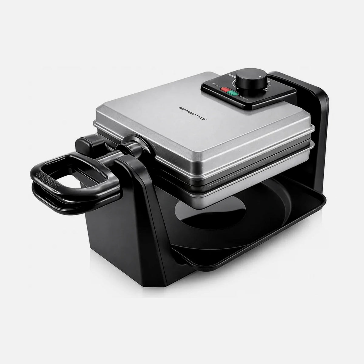 Emerio Waffle Maker 1000W – Rotating, Adjustable Thermostat, Cool-Touch Handles, 4 Square Waffles