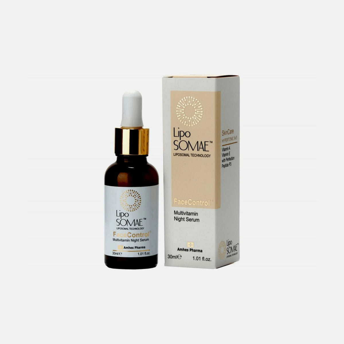 LipoSOMAE Face Control Night Serum 30ml – Retinol, Vitamin C & E, Anti-Aging