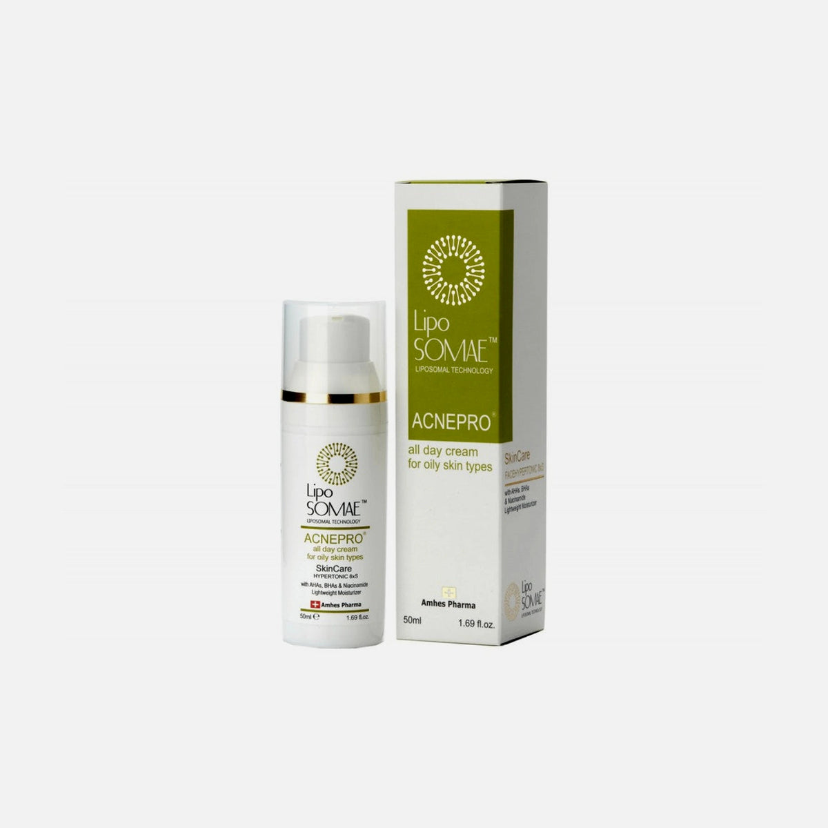 LipoSOMAE Acnepro Day Face Cream 50ml – Niacinamide, Salicylic Acid, Anti-Acne