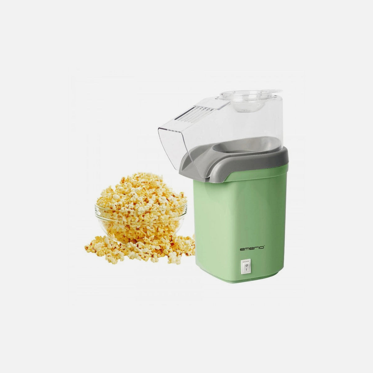 Emerio Popcorn Maker 1200W – Hot-Air Popcorn Machine for Healthy Snacks, Green