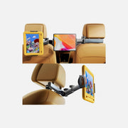 Lisen 2E547 Tablet & Phone Car Headrest Holder – 360° Rotation, Extendable Arm, Black