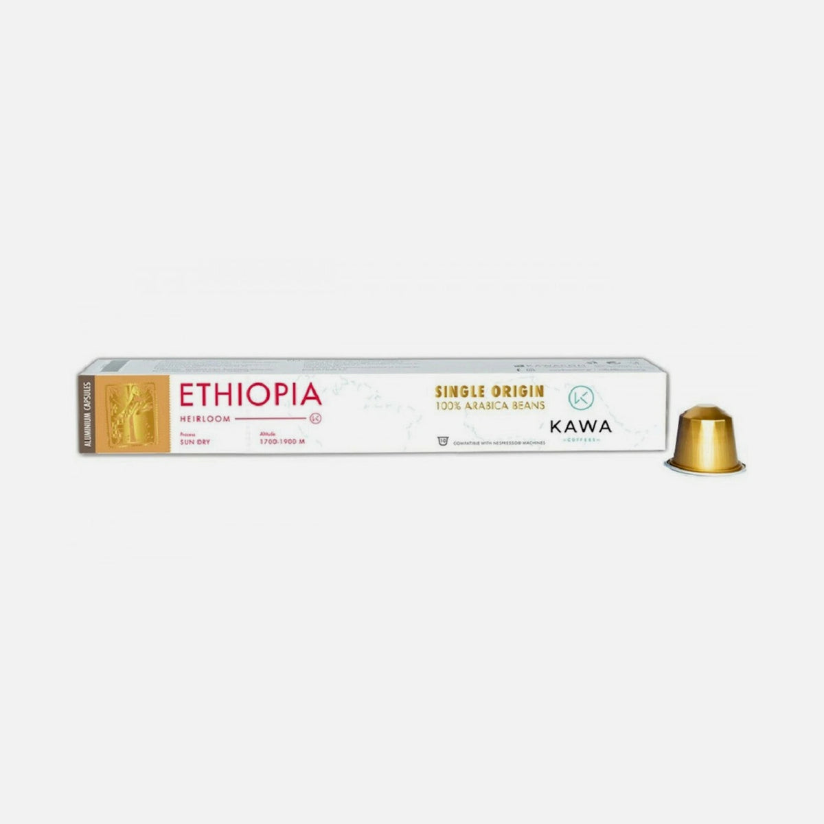 Kawa Coffees Ethiopia Heirloom Espresso Aluminium Capsules 10pcs – 100% Arabica, Nespresso Compatible