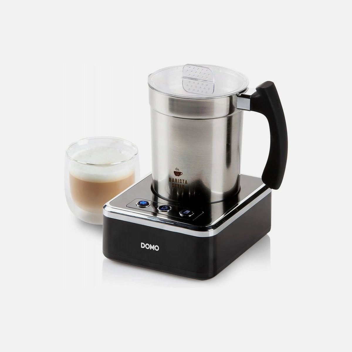 DOMO Perfect Foam Milk Frother DO717MF – Hot & Cold, Stainless Steel, 200ml