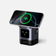 Ugreen Uno Qi2 MagSafe Wireless Charger Stand 15W – iPhone & AirPods, Robot Display, Black