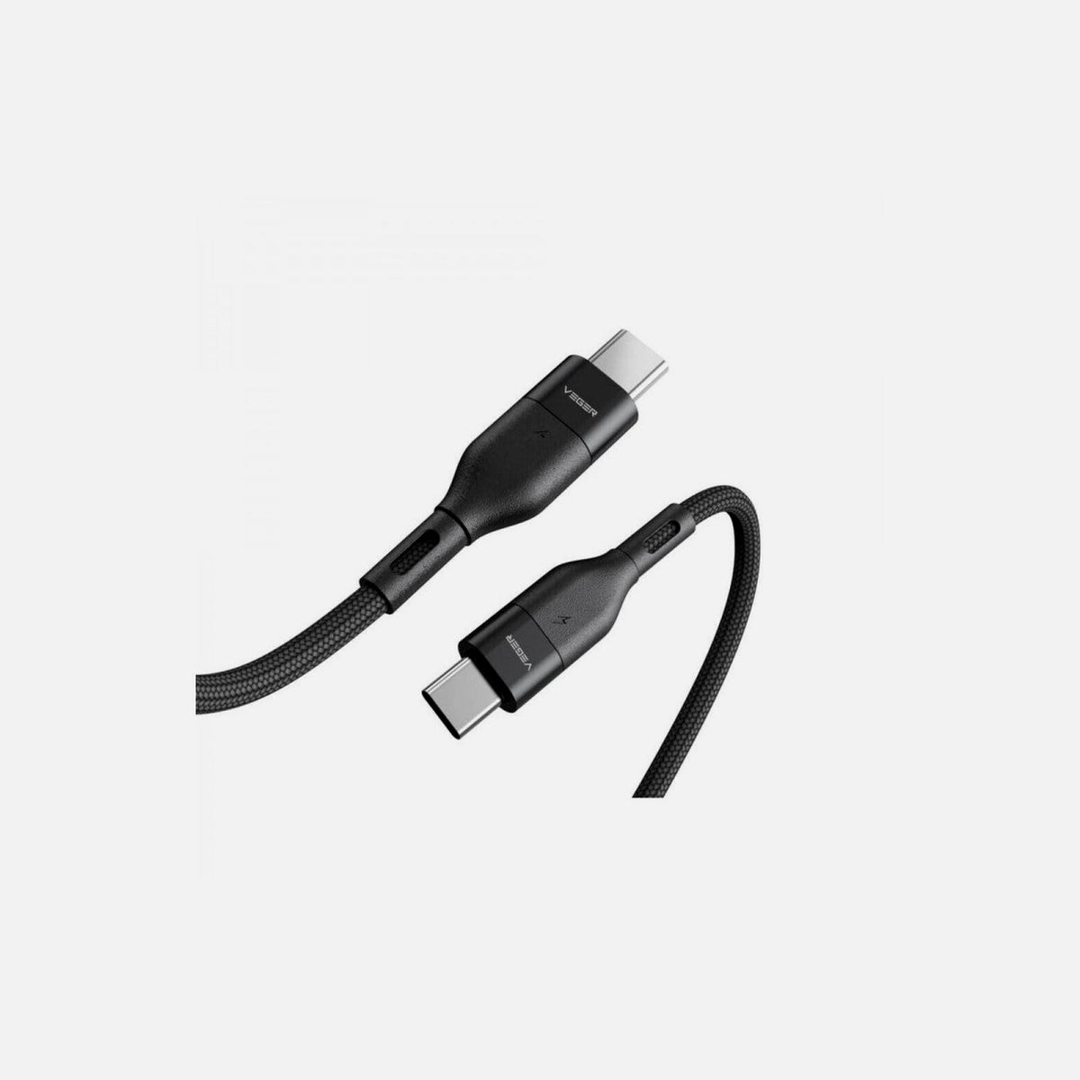 Veger CC01 USB-C to USB-C Cable 1.2m – 60W PD3.0/QC4.0/FCP, Nylon Braided, Aluminium, Black