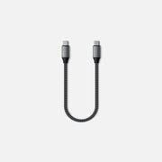 Satechi USB-C to USB-C Cable 25cm – USB 4.0, 100W, Nylon Braided, Space Grey