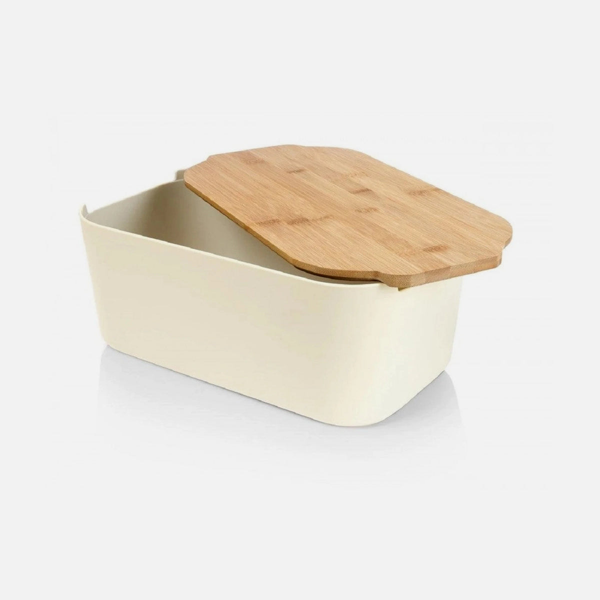 Vilde Premium Bread Bin with Bamboo Cutting Board Lid 33x18.5x12 cm – Cream