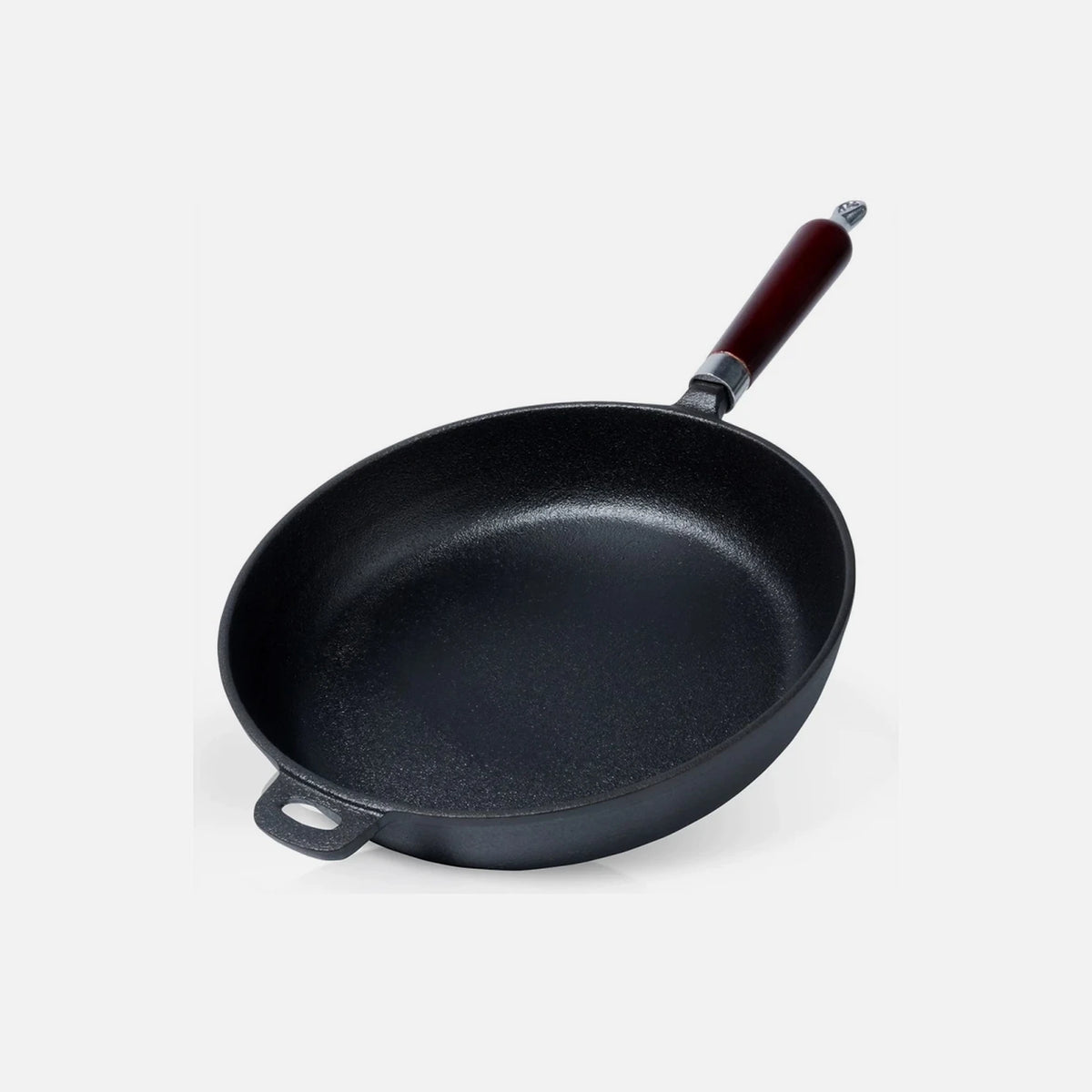 Vilde Premium Cast Iron Skillet 28 cm – Removable Wood Handle, Stovetop-to-Oven