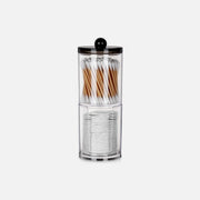 Vilde 2-Tier Cotton Swab & Pad Container with Black Lid – Stackable Acrylic Organizer