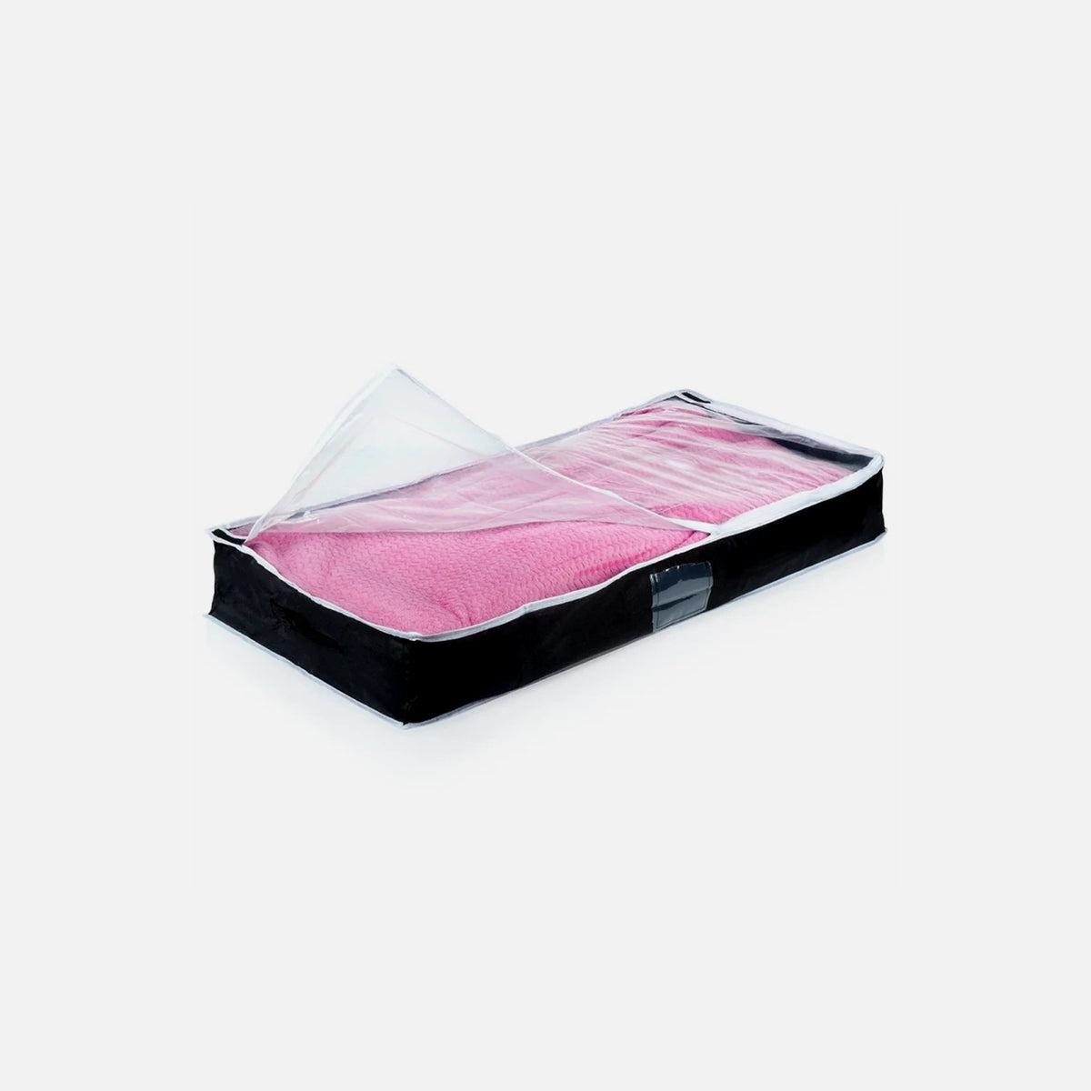 Vilde Fabric Storage Bag 67L 100×45×15 cm with Window – Black Polyester for Duvets & Bedding