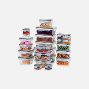 Vilde 24-Piece Airtight Food Container Set BPA-Free – Mixed Sizes, Clear Plastic with Silicone Seal