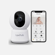 Laxihub P2F Baby Monitor – 2K Indoor Pan & Tilt WiFi Camera with Night Vision, 2-Way Audio