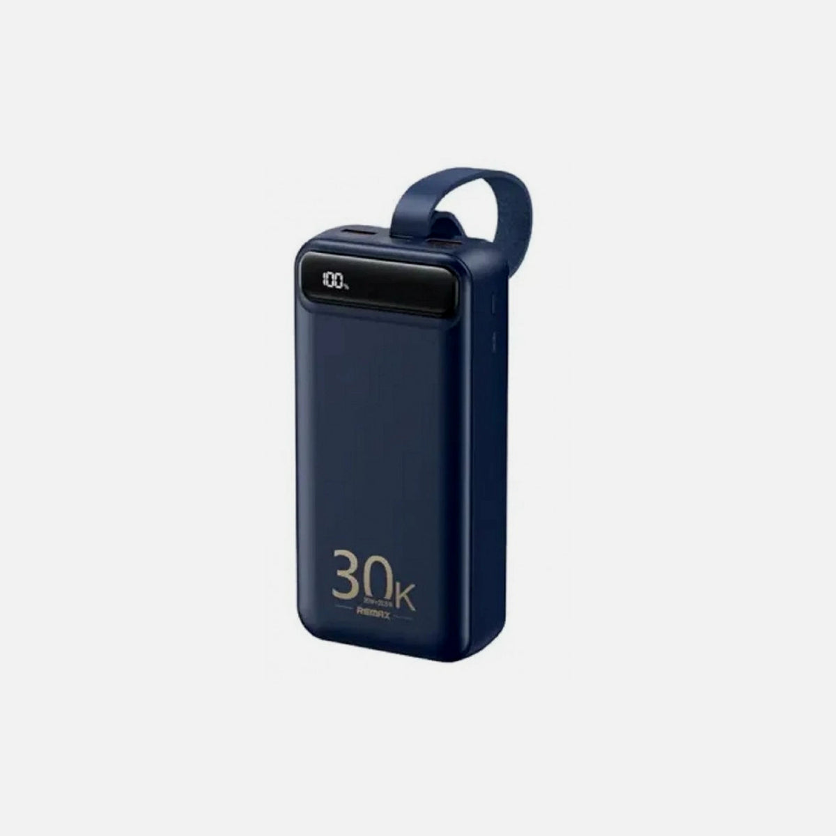 Remax Bole 30000 Power Bank 30,000mAh 22.5W – USB-C PD + QC3.0, LCD Screen, Blue