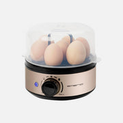 Emerio Electric Egg Boiler 7-Egg 400W BPA-Free – 3 Cooking Levels, Audible Alert, Gold Inox