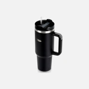 Vilde Travel Mug Steel 1.2L – Stainless, Vacuum Insulated, Straw, Handle, Black