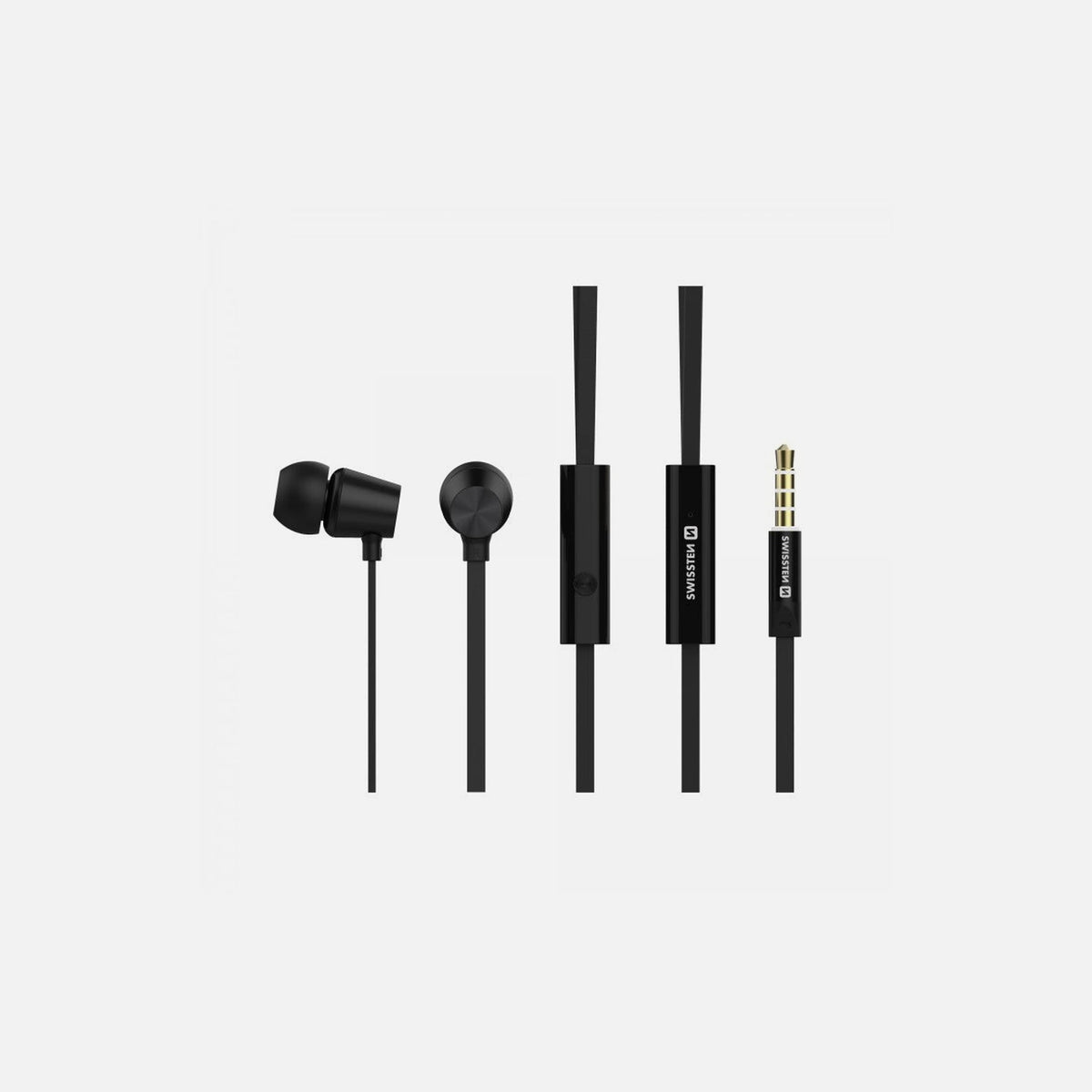 Swissten Dynamic YS500 Metal In-Ear Earbuds 3.5mm with Mic – Multifunction Button, Black