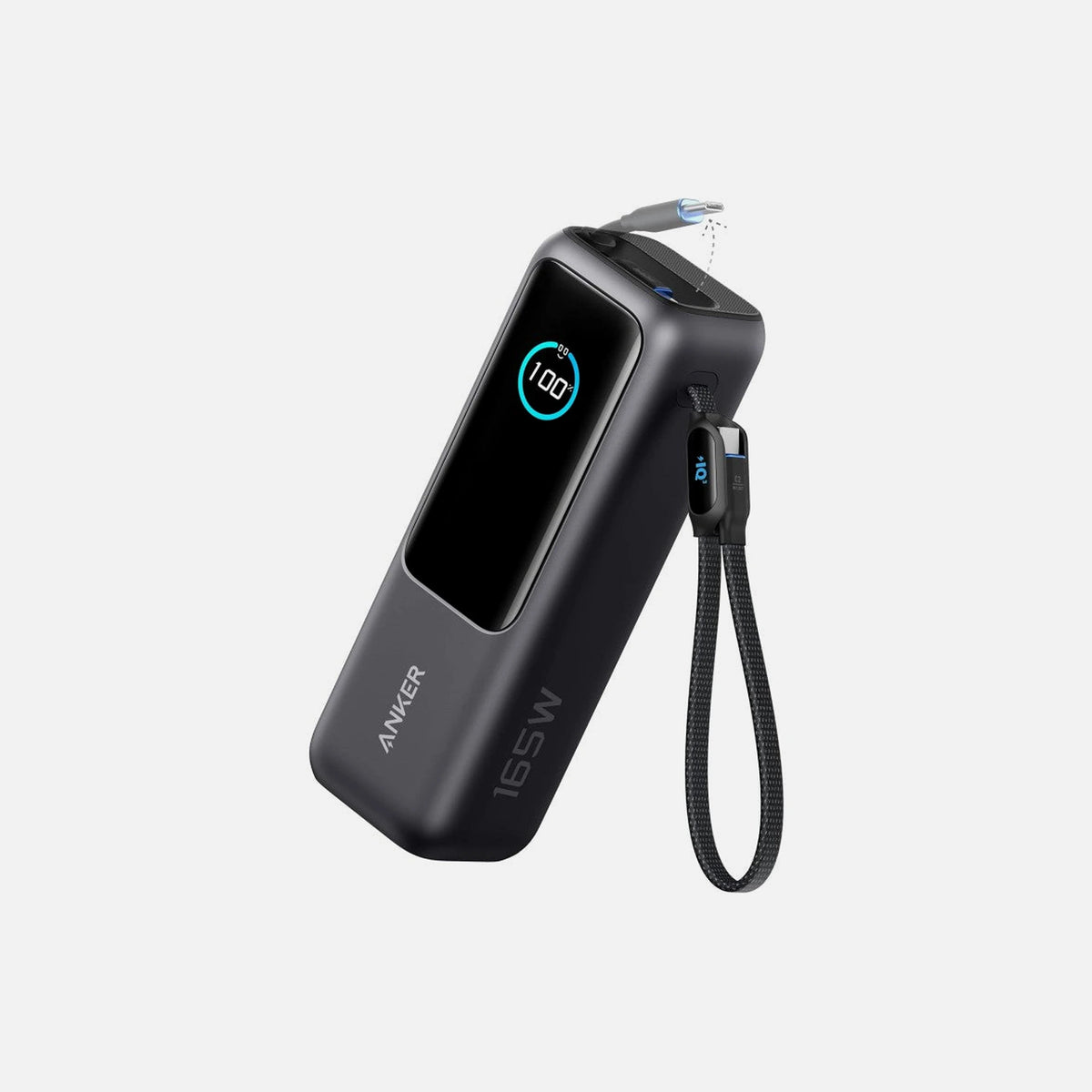 Anker Laptop Power Bank 25000mAh 165W – 3× USB-C 100W, USB-A, Built-in Cables, LED Display, Black