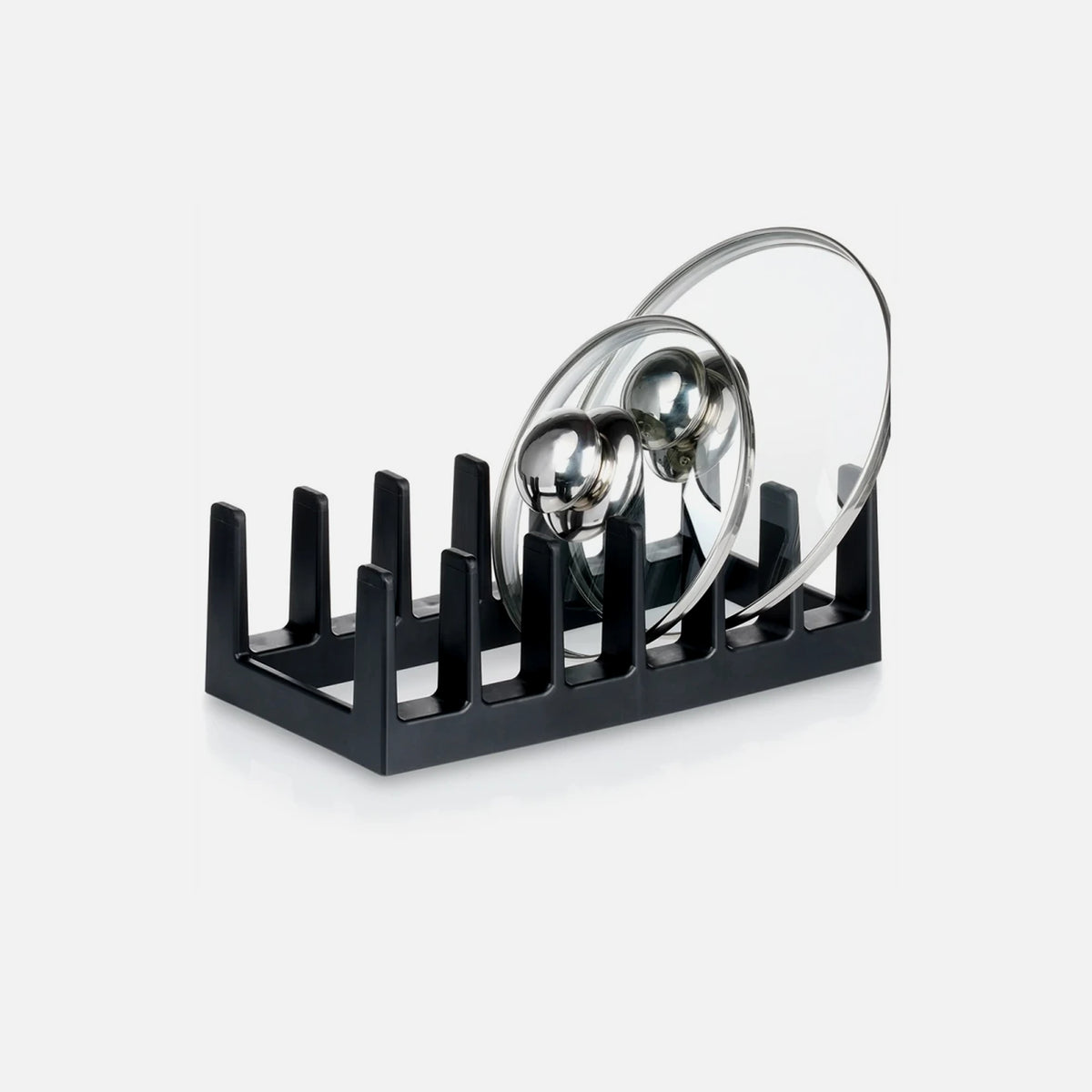 Vilde Lid Organiser 28×15 cm – Vertical Storage for Up to 6 Lids, Black