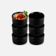 Vilde Ceramic Ramekin Set 6-Piece Ø10cm – Oven & Microwave Safe, Black