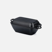 Vilde Cast Iron Roasting Tin 2-in-1 – 3.5L Pot + 1.5L Grill Lid, Black