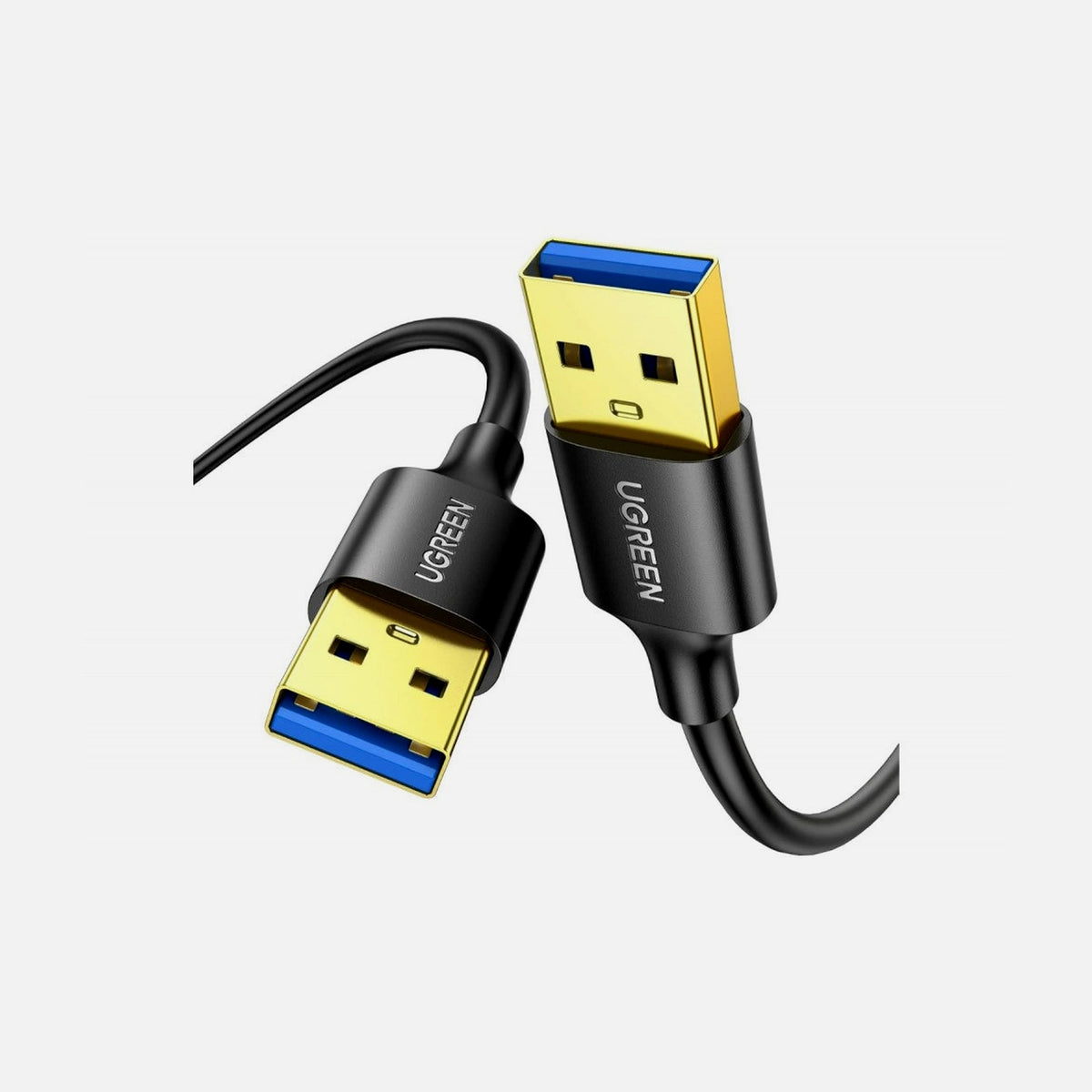 Ugreen USB 3.0 USB-A Male to Male Cable 0.5m – Gold Plated, Black