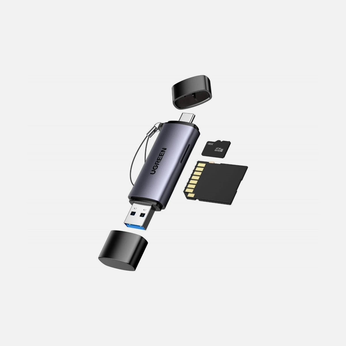 Ugreen 2-in-1 USB-C OTG Card Reader USB 3.0 SD / microSD – Gray