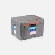 Vilde Fabric Storage Box 66L 50×40×33cm with 2 Window Openings – Gray