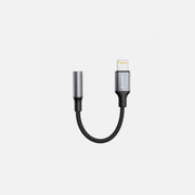 Swissten Lightning to 3.5mm AUX Female Audio Adapter MFi – Nylon Braided, Black
