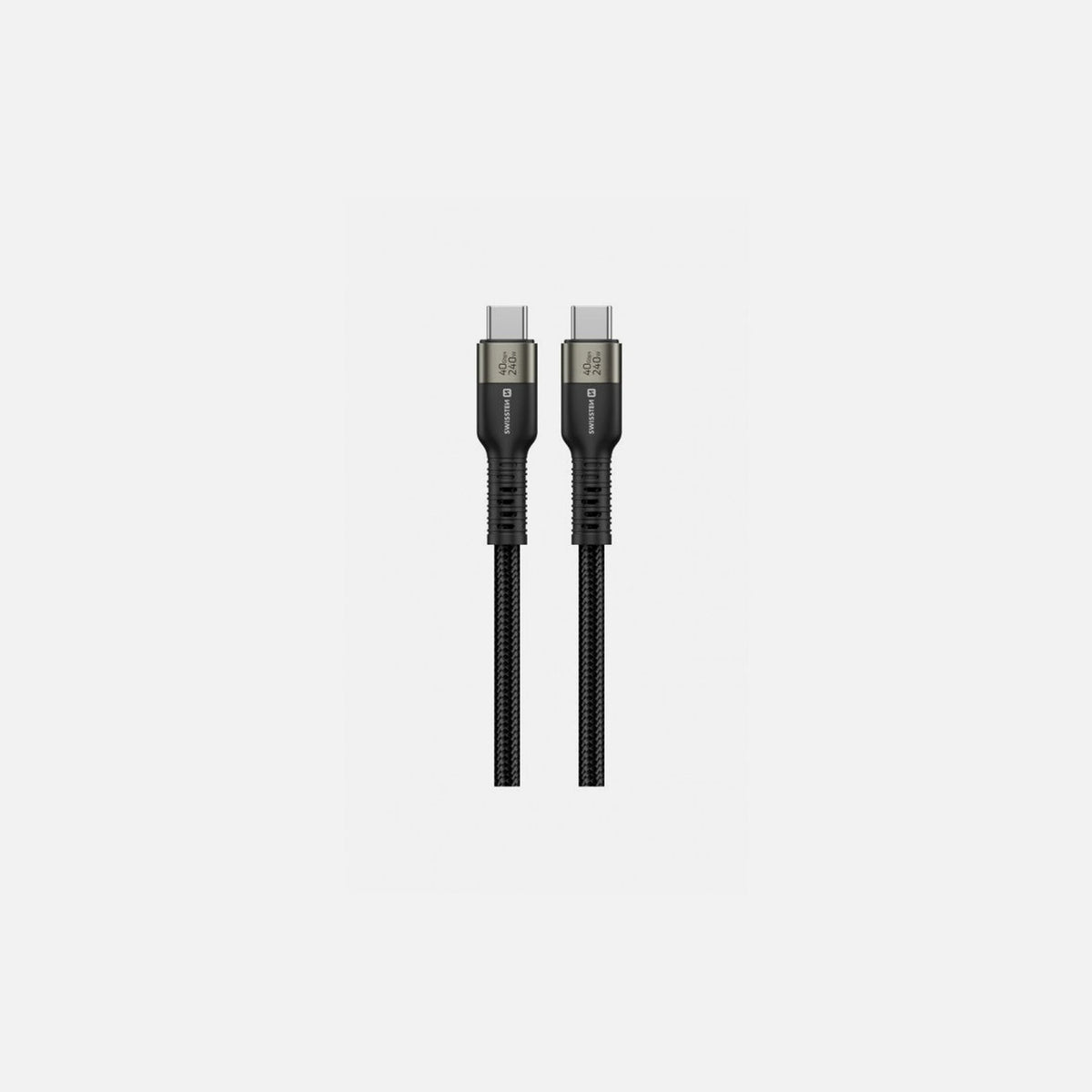 Swissten USB4 USB-C to USB-C Cable 1.5m 240W / 40Gbps – 8K@60Hz, Nylon Braided, Black
