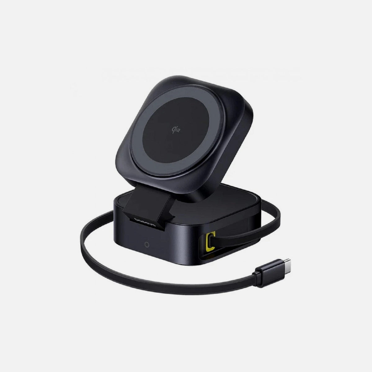 Baseus PicoGo 2-in-1 Magnetic Charger – Qi2 15W MagSafe + PD 67W, Built-in USB-C, Black