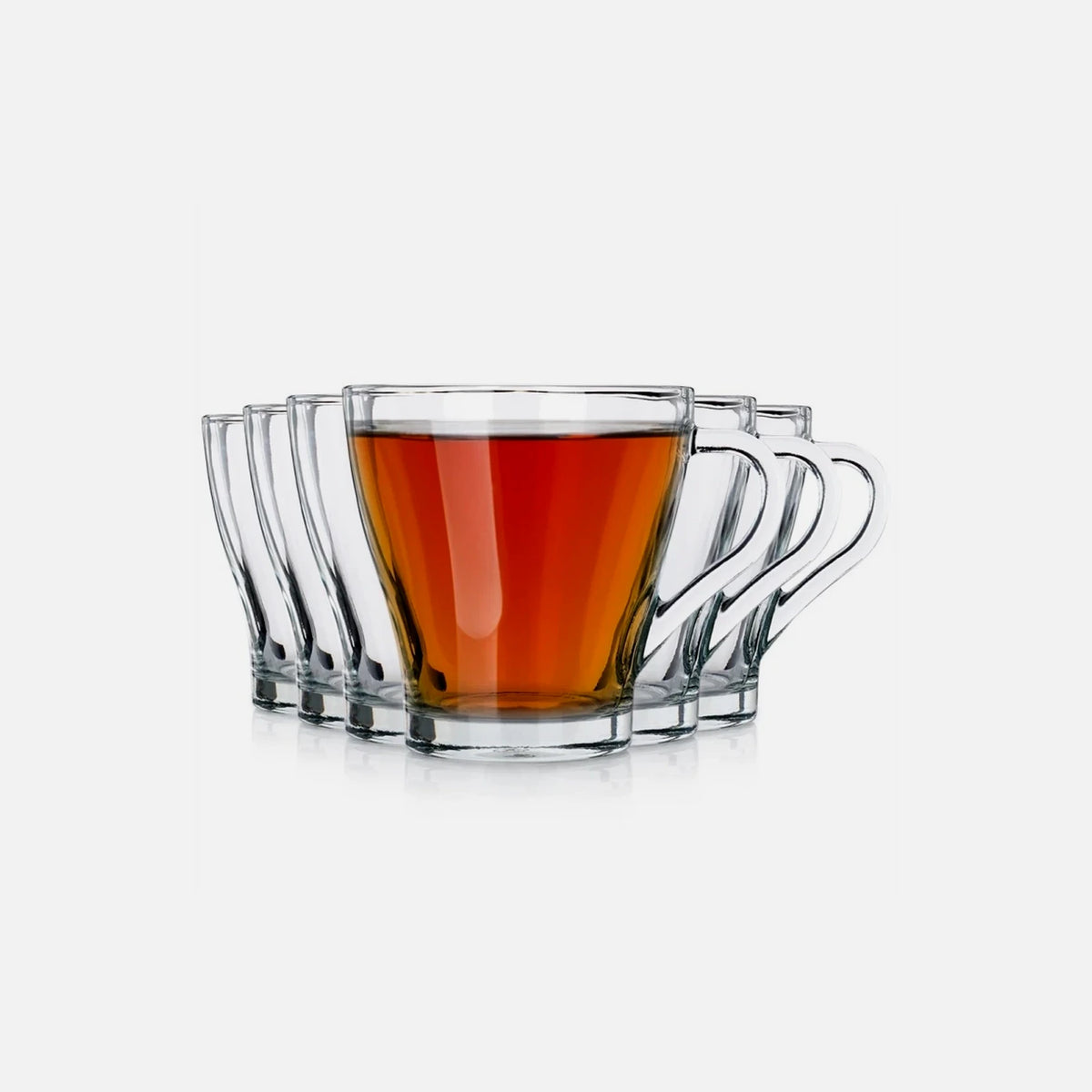 Vilde Premium Glass Coffee / Tea Mugs Set of 6 – 250ml, Handle, Dishwasher & Microwave Safe